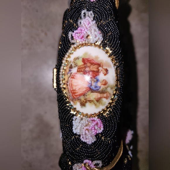 Rue Cambon French 30s Limoges Cameo Beaded Collectible Hand Made France Purse - Picture 6 of 9